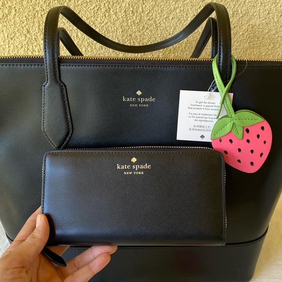 SOLD! NWT 2PCS Kate Spade Tote & Wallet Black - Picture 7 of 17